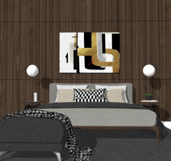 精品卧室模型家具模型 (30)